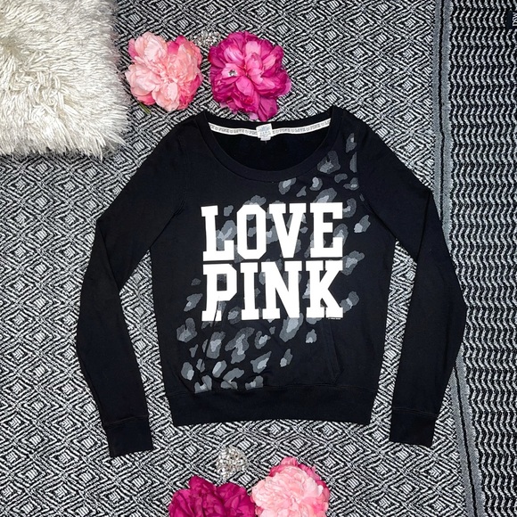 PINK Victoria’s Secret Love Pink Cheetah Crewneck Women size M - Picture 2 of 10